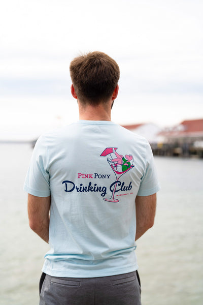 Drinking Club Martini T-shirt Ice Blue
