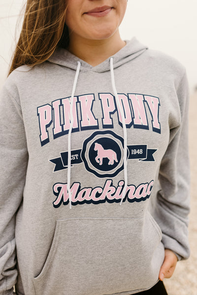 Bella Wavy Logo Hoodie-Heather Grey