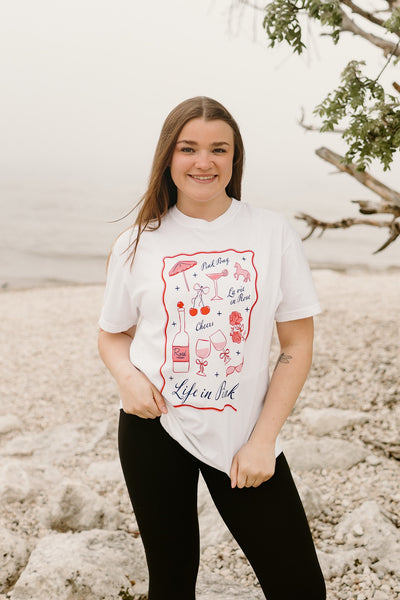 Life in Pink T-Shirt - White