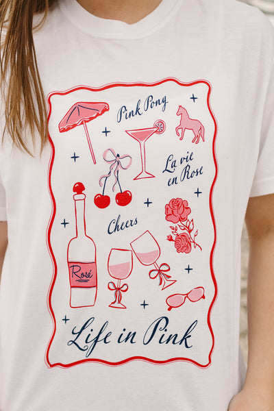 Life in Pink T-Shirt - White
