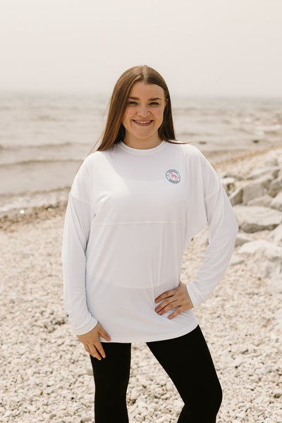 Spirit Aqua Crewneck Jersey-White
