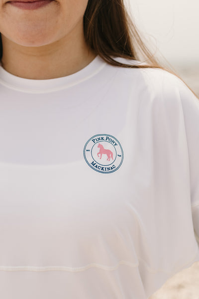 Spirit Aqua Crewneck Jersey-White