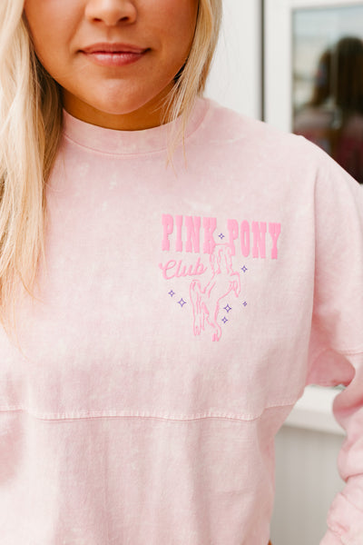 Spirit Mineral Wash Crewneck-Pink Sorbet