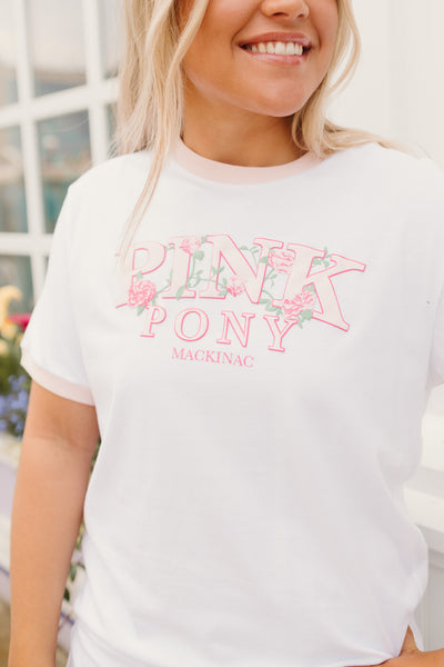 Spirit Floral Ringer T-Shirt - White
