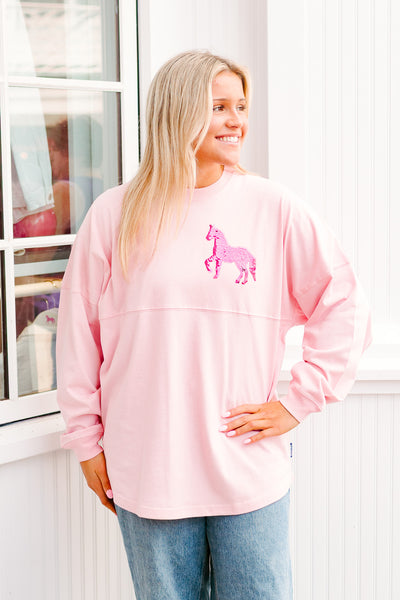 Spirit Flip Sequin Crewneck-Pink Sorbet (SALE)