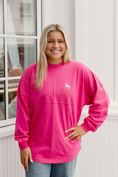 Spirit Rhinestone Jersey-Barbie Pink