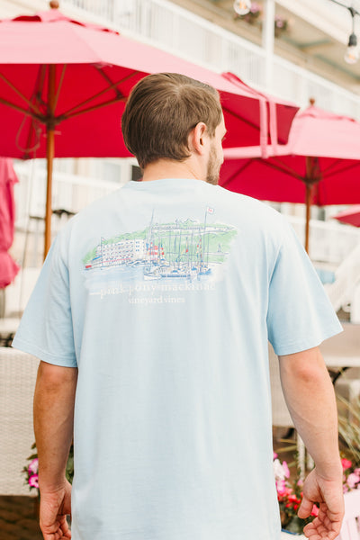 Short Sleeve Custom Harbor Scene