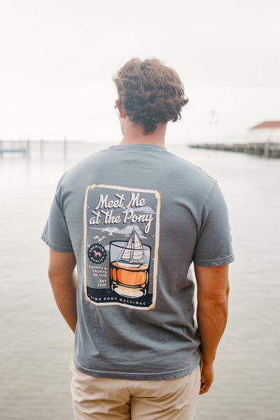 Meet Me at the Pony T-shirt-Blue Jean