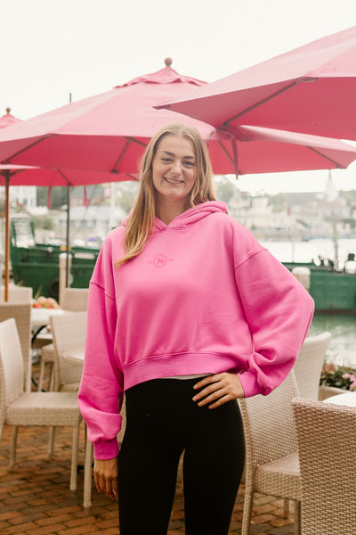 Cropped Hoodie - Hot Pink
