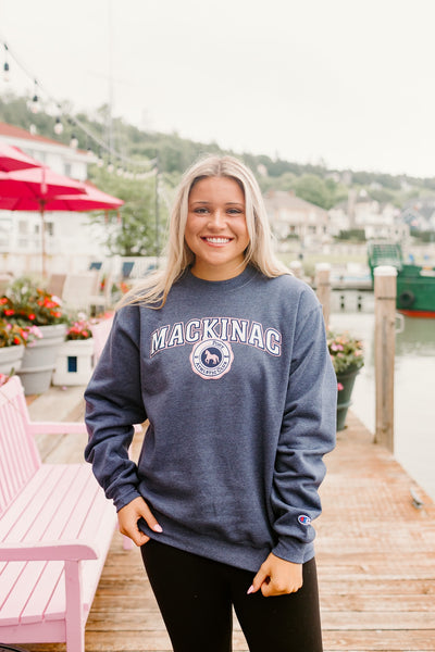 Champion Collegiate Patch Crew - Navy Heather