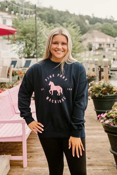 Spirit Banded Crewneck-Deep Indigo