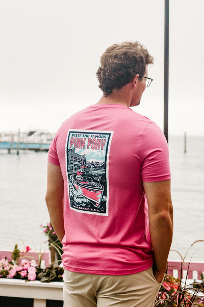 Vintage Poster T-Shirt - Charity Pink