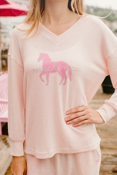 Spirit Luxe V-Neck-Pink Frost
