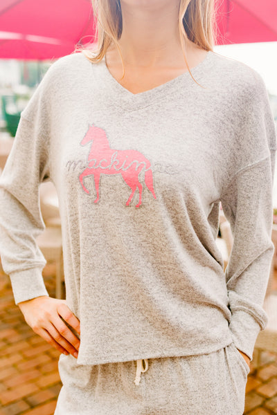 Spirit Luxe V-Neck-Cloud Grey