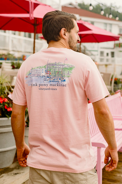 Short Sleeve Custom Harbor Scene