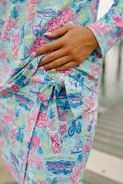 La Quinta Side Tie Skort - Lake