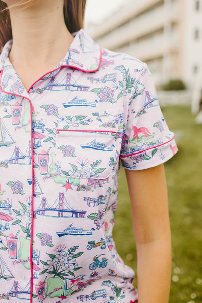 Mackinac Dream Button Up Sleep Shirt