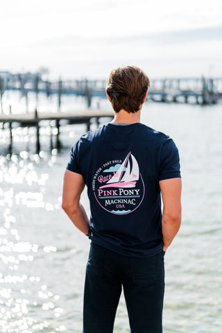 Race to Pink Pony T-shirt Navy