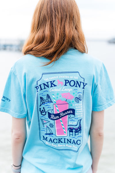 Rum Runner Cocktail T-shirt-Lagoon Blue