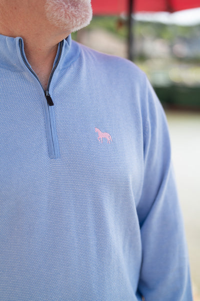 Birdseye Qtr Zip-Blue Lake