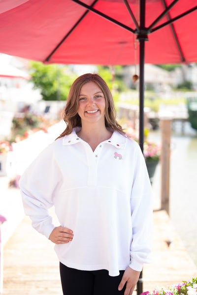 SJ Fleece Cozy Placket - White
