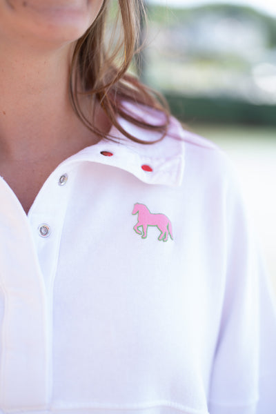 SJ Fleece Cozy Placket - White