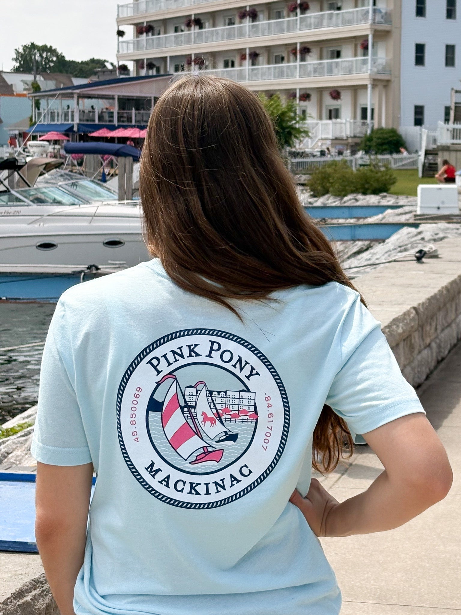 Sailboat Pony T-shirt Ice Blue