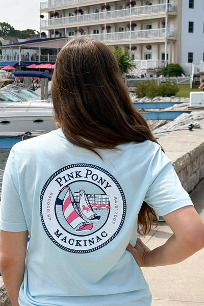 Sailboat Pony T-shirt Ice Blue