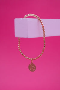3mm Bead Pink Pony Charm Bracelet