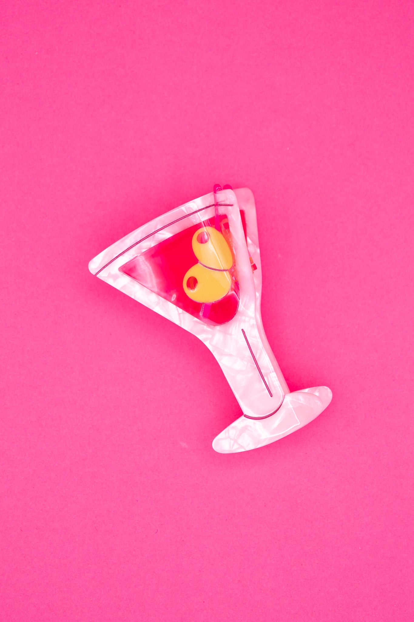 Martini Hair Claw Clip