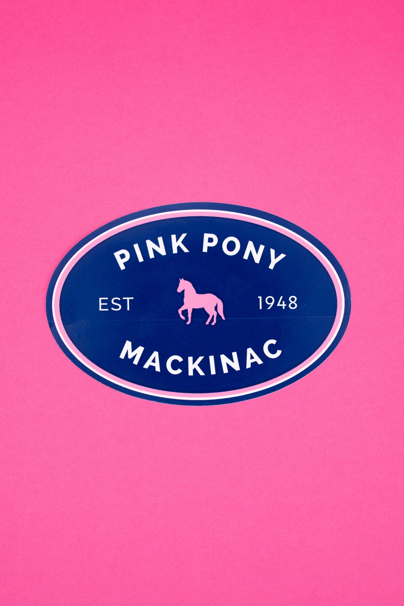 Oval Sticker Pink Pony Mackinac