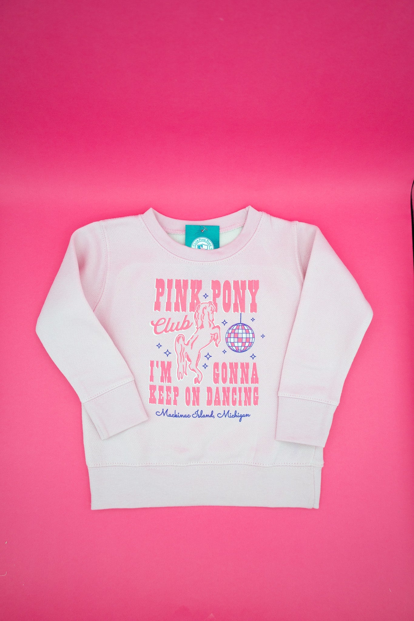 Toddler Pink Pony Graphic Crewneck Sweatshirt