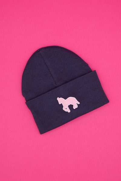 Infant Fabric Knit Cap with Pony