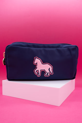 Custom Pony Charm Small Pouch with Patch