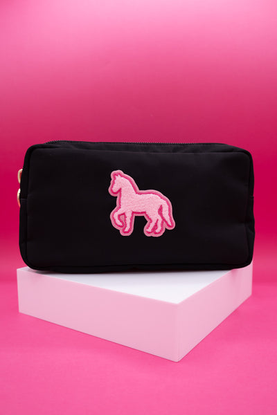 Custom Pony Charm Small Pouch with Patch