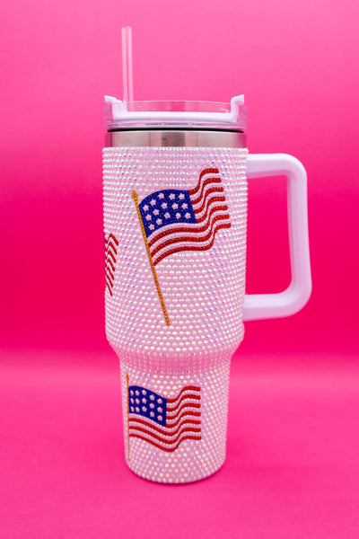 Sequin 40oz Flag Tumbler