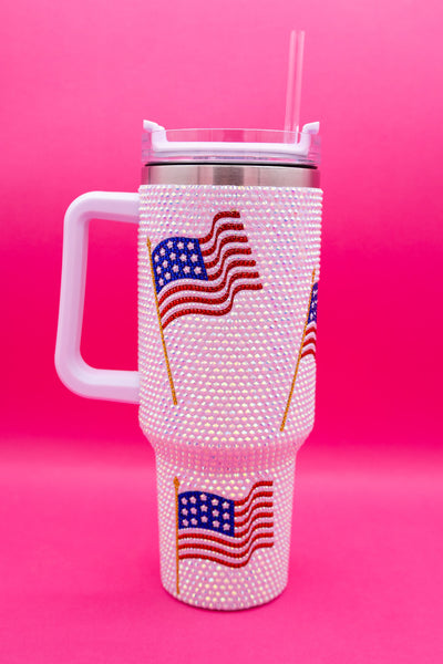 Sequin 40oz Flag Tumbler