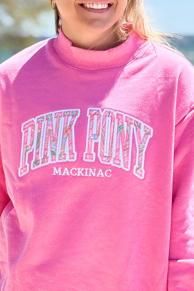 PPM Mock Neck Sweatshirt-Hot Pink