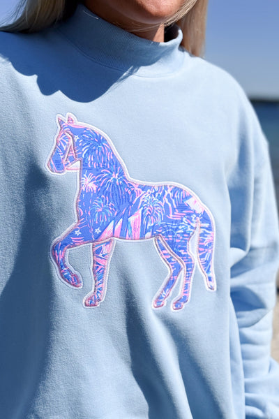Large Pony Mock Neck Sweatshirt