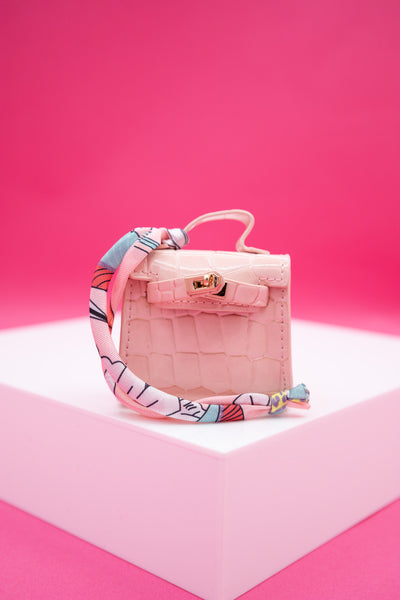 Faux Croc Handbag Charm Mini Purse