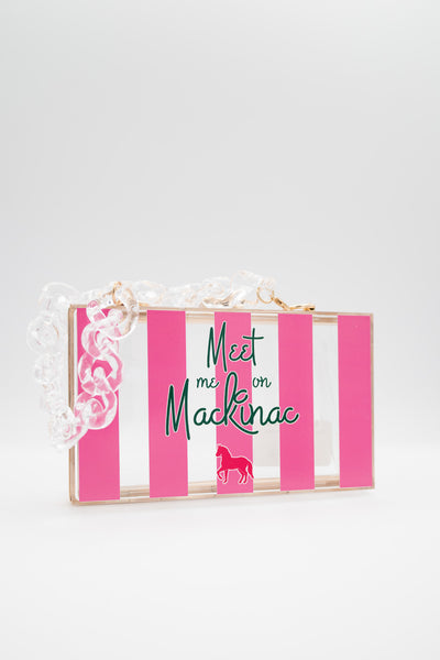 Clear Box Clutch w/Lucite Chain