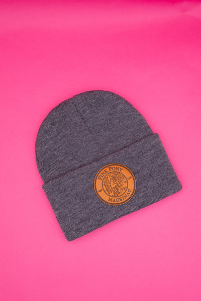 Beanie with Leather Patch