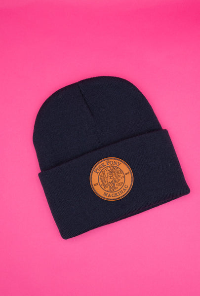 Beanie with Leather Patch