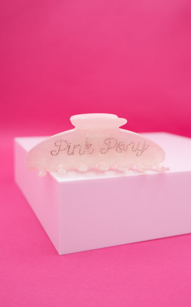 Pink Pony Script Hair Clip