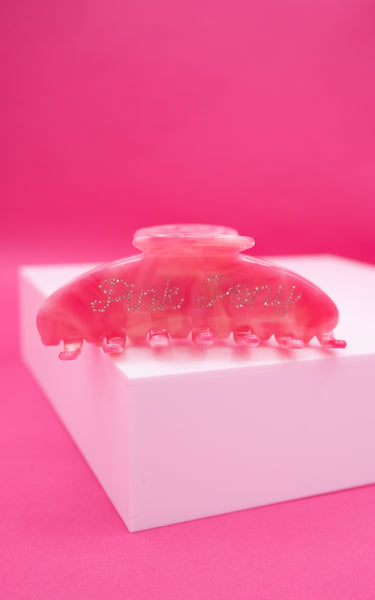 Pink Pony Script Hair Clip
