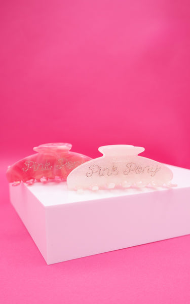Pink Pony Script Hair Clip