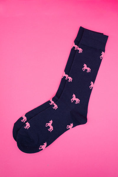Pink Pony Tiny Horses Long Socks