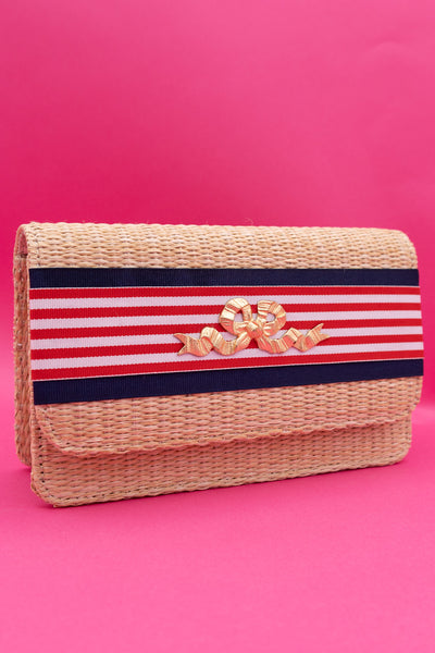 Ruby Straw Clutch