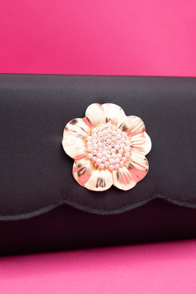 Ruby Black Scallop Clutch