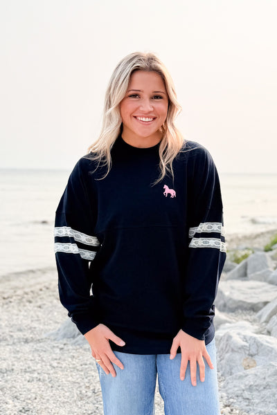 Spirit Lace Sleeve Jersey-Deep Indigo